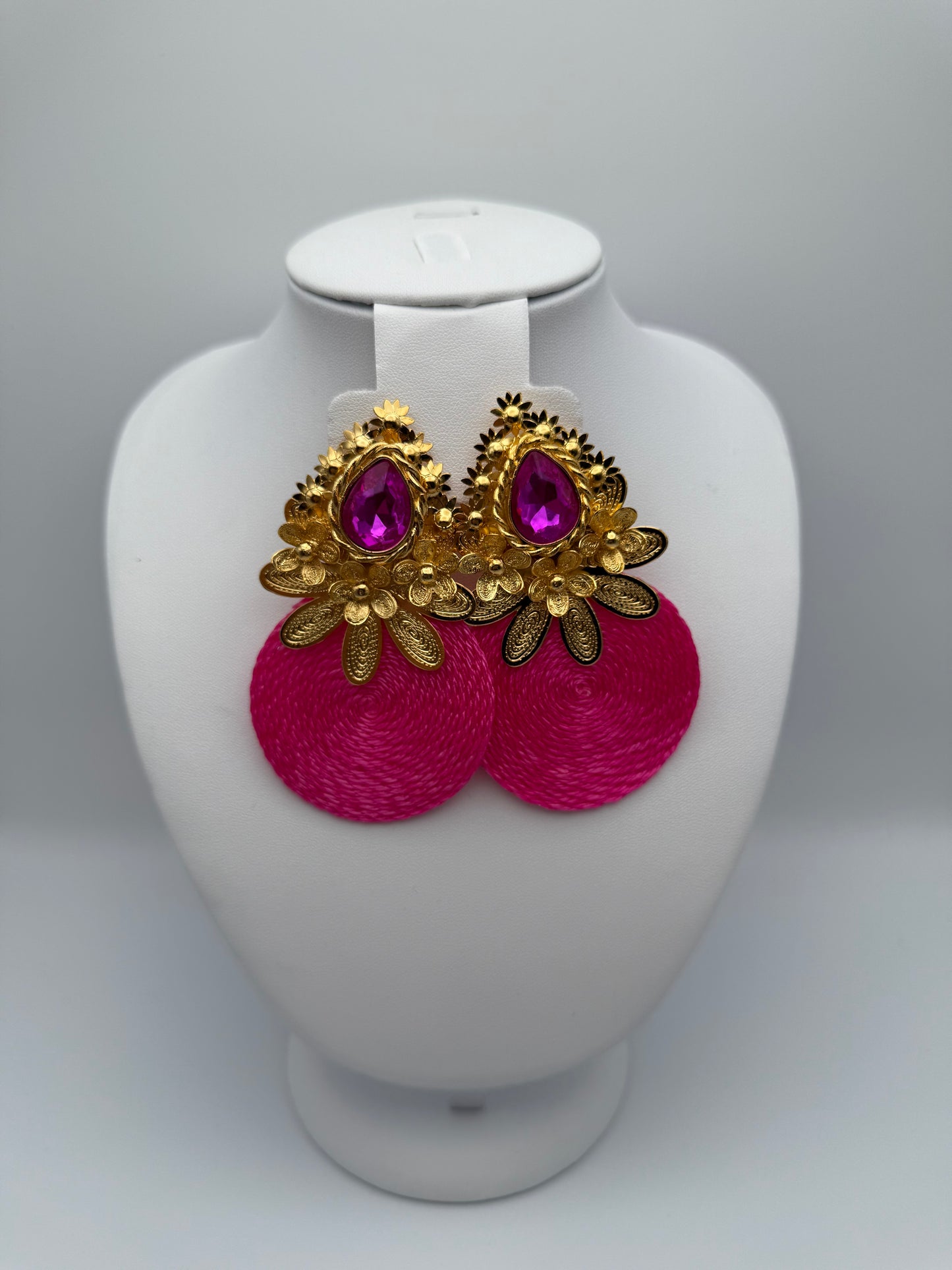 Arete Flor con Gema
