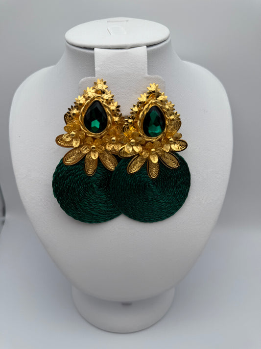 Arete Flor con Gema