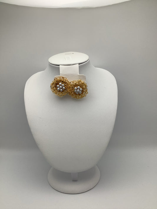 Aretes Nido con Perla