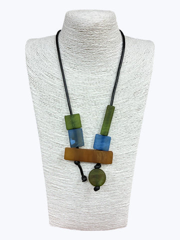 Geometric Green Multi Adjustable Necklace