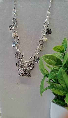 Set Aretes y Cadena Charms Elefante Good Luck