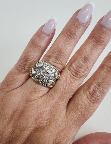 Anillo  Aro con círculos  Dos Tonos