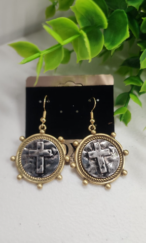 Aretes Monedas  Dos Tonos