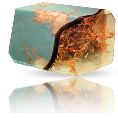 Turquoise Soap gemstone - Caléndula gardenia