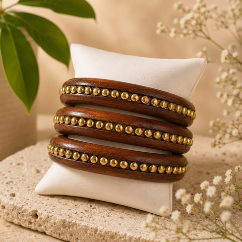 Pulsera de madera puntitos