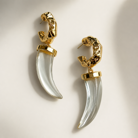 Transparent  Horn Tusk Earrings
