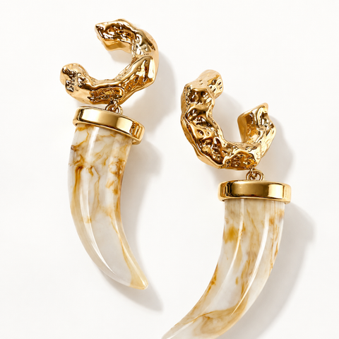 Natural Horn Tusk Earrings