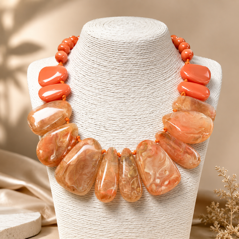 Orange Acrylic Necklace