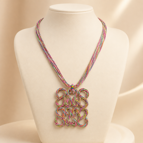 Collar bohemia rattan Colores pasteles