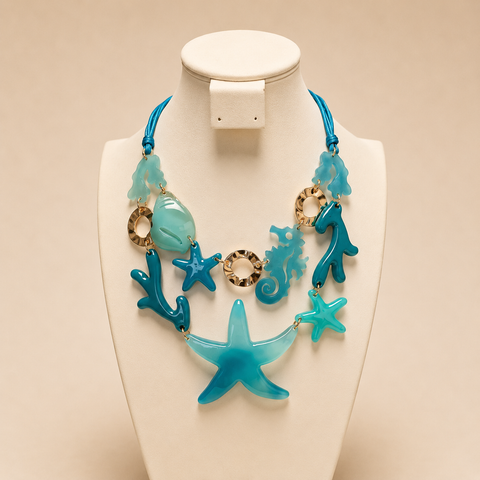 Set collar Acrílico  Marino