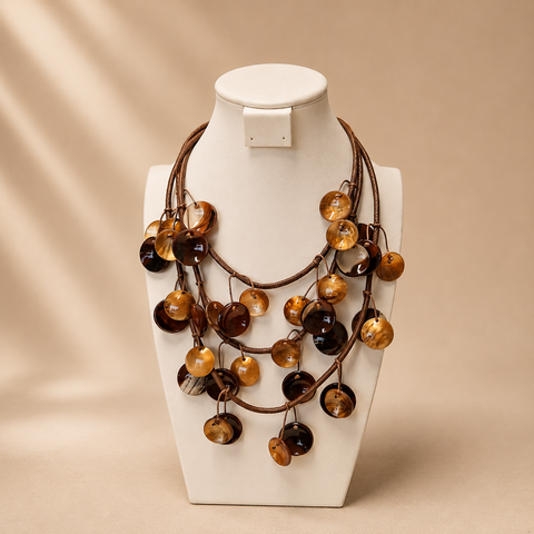 Collar capas chapa color chocolate