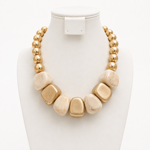 Collar dos tonos Beige Oro