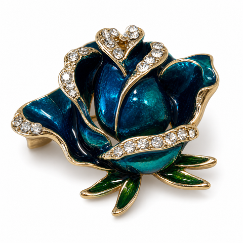 Blue Rose Pin Brooch