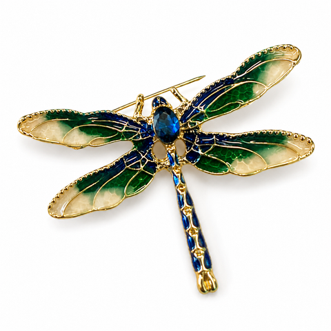 Green Dragonfly Pin Brooch