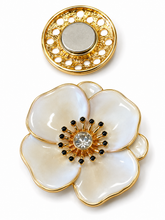 White Flower Magnetic Brooch