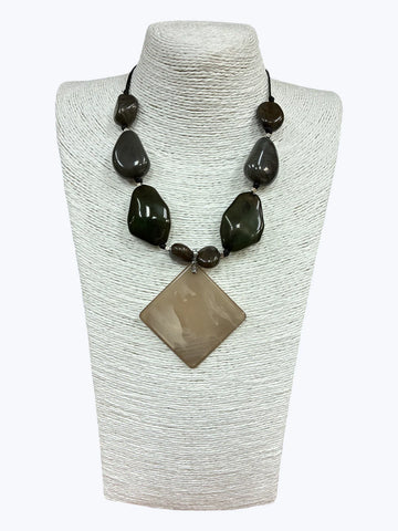 Acrylic Gray Adjustable Necklace