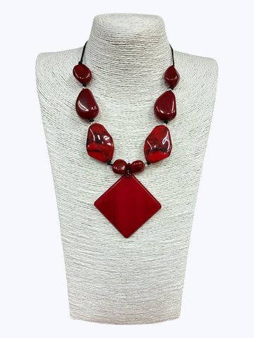 Acrylic Red Adjustable Necklace