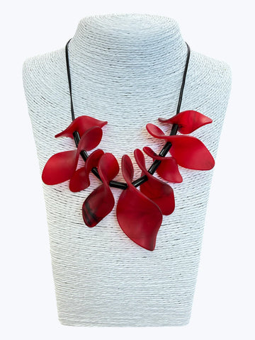 Red Petals Adjustable Necklace