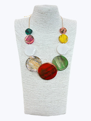 Acrylic Multi Disc Necklace