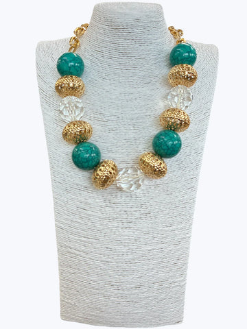 Turquoise Bead Statement Necklace
