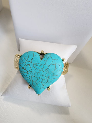 #755 Bangle Corazón Turquesa