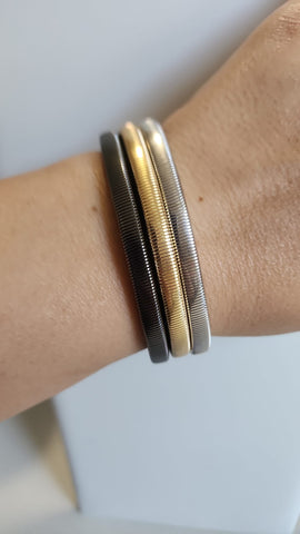 Trio Pulseras  Pewter, Oro, Plata