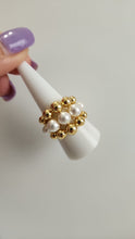 A523-13-Anillo de Esferas y Perlas