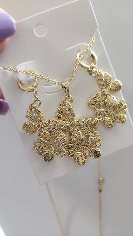 Set de Mariposa  Oro Laminado