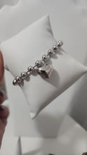 Pulsera de Balines con  Corazon Puff