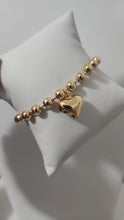 Pulsera de Balines con  Corazon Puff