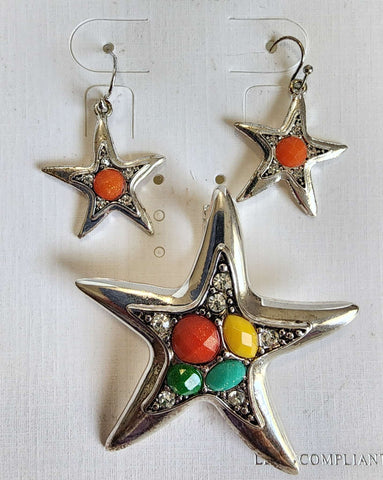 #016-Set de Estrella de Mar  Piedras de Colores
