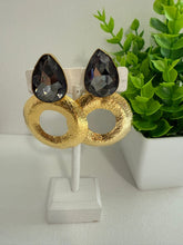 Aretes círculo con gota Cristal