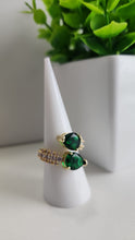 Anillos dos Gotas  Verde Esmeralda