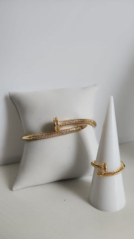 Set Pulsera y Anillo  Diamantado