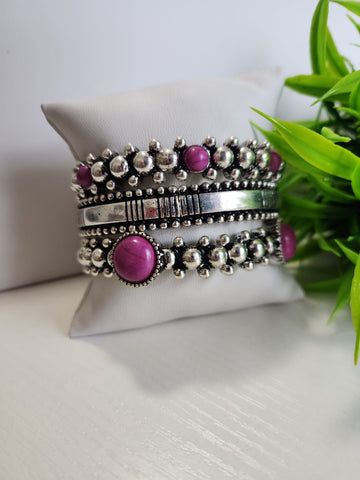 Trío de Pulseras  Hippie Violeta