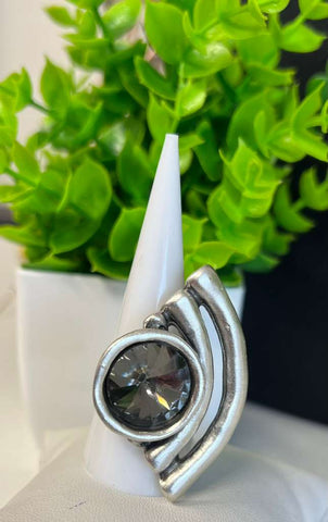 #4506-Anillo piedra negra ojo egipcio