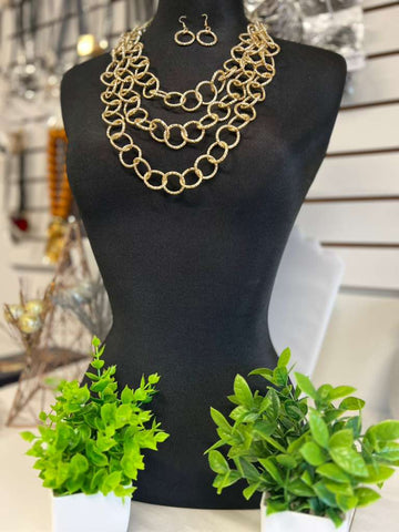 #1214-Collar lazos romanos oro