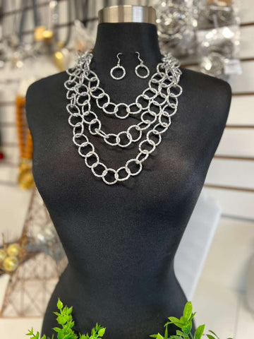 #1214-Collar lazos romanos plata