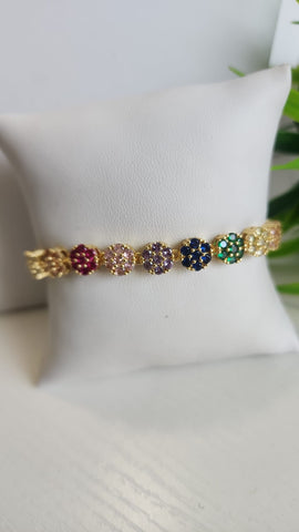 #601-Pulsera Flor Puntitos