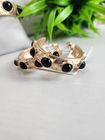 046-Aretes en Argolla  negra