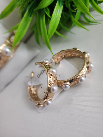 046-Aretes en Argolla  Blanca