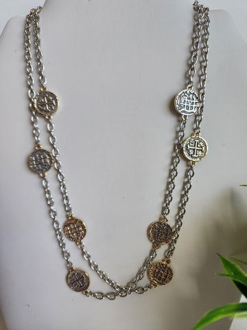 #185-Collar Monedas