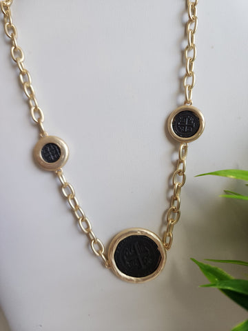 #433-Collar en Monedas Oro Matte