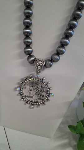 393- Collar Moneda set