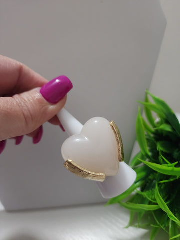 806-Set Corazón Blanco Anillo