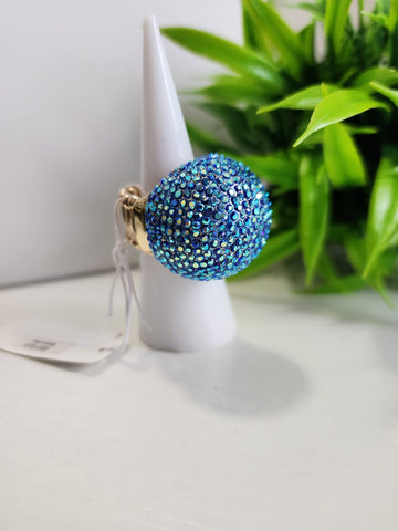 Anillo  Esfera Diamantada  Azul