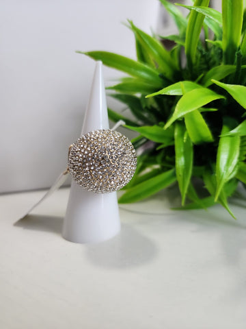 Anillo  Esfera Diamantada  Plata