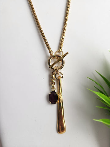 Collar Flecha Cristal  CO - Oro Violeta