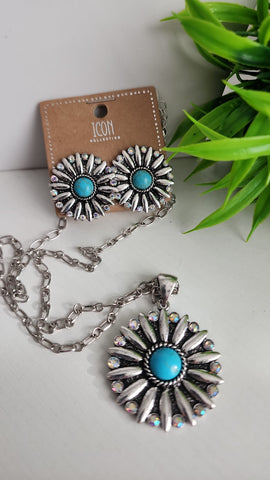 741- Set Flor Turquesa