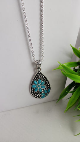 Set de Gota  Turquesa  Aretes y Gema